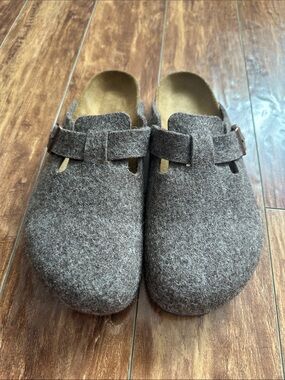 Birkenstock Boston Brown Wool Clog Size 41